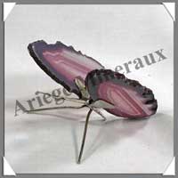 AGATE VIOLETTE - Papillon (Taille 1) - 65x40 mm - 47 grammes - M010