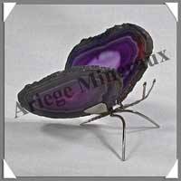 AGATE VIOLETTE - Papillon (Taille 1) - 70x45 mm - 43 grammes - M011