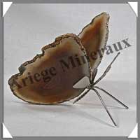 AGATE MARRON - Papillon (Taille 2) - 75x50 mm - 47 grammes - M010