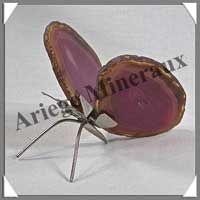 AGATE VIOLETTE - Papillon (Taille 2) - 75x40 mm - 52 grammes - M010
