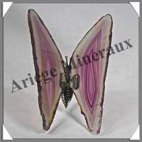AGATE VIOLETTE - Papillon (Taille 3) - 120x45 mm - 57 grammes - M010