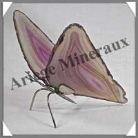 AGATE VIOLETTE - Papillon (Taille 3) - 120x45 mm - 57 grammes - M010
