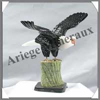 AIGLE 'Ailes Ouvertes'  (Corps en ONYX NOIR) - 180 mm - A001