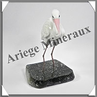 AIGRETTE (Corps en ONYX BLANC) - 110x90x70 mm - A006
