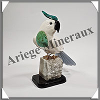 CACATOES  1 Crte (Corps en ONYX BLANC) - 130x100x60 mm - A004