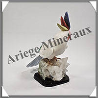 CACATOES  3 Crtes (Corps en ONYX BLANC) - 140x100x70 mm - A011