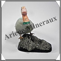 CANARD (Corps en ONYX SARDOINE) - 95x90x80 mm - A021