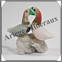CANARDS Couple - Socle QUARTZ - 60x55x25 mm - A002