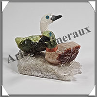 CANARDS Couple - Socle QUARTZ - 60x45x30 mm - A005