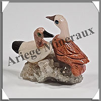 CANARDS Couple - Socle QUARTZ - 55x45x35 mm - A007