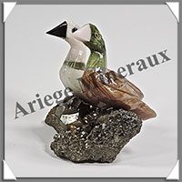 CANARDS Couple - Socle PYRITE - 60x55x40 mm - A009