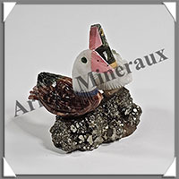 CANARDS Couple - Socle PYRITE - 55x50x45 mm - A010