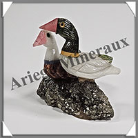 CANARDS Couple - Socle PYRITE - 55x50x45 mm - A010