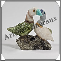 CANARDS Couple - Socle PYRITE - 55x55x25 mm - A013