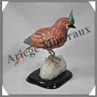 CARDENAL 'Bec Droit' (Corps en JASPE PAYSAGE) - 115 mm - A003