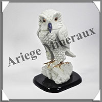 CHOUETTE (Corps en ONYX BLANC) - 115x72x60 mm - A020