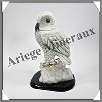 CHOUETTE (Corps en ONYX BLANC) - 115x72x60 mm - A020