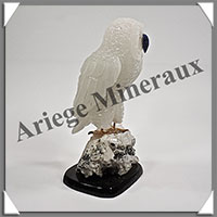 CHOUETTE (Corps en QUARTZ LAITEUX) - 120x65x55 mm - A022