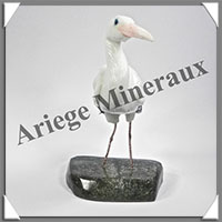 CIGOGNE (Corps en ONYX BLANC) - 130x90x70 mm - A002