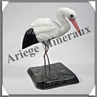 CIGOGNE (Corps en ONYX BLANC) - 115x95x65 mm - A003