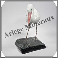 CIGOGNE (Corps en ONYX BLANC) - 115x95x65 mm - A003