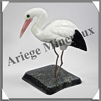 CIGOGNE (Corps en ONYX BLANC) - 115x95x65 mm - A003