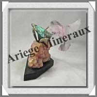 COLIBRI sur FLEUR (Corps en AMETHYSTE) - 140 mm - A001