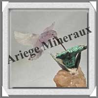 COLIBRI sur FLEUR (Corps en AMETHYSTE) - 140 mm - A001