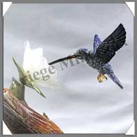 COLIBRI sur FLEUR (Corps en LAPIS LAZULI) - 220 mm - A001