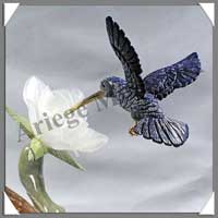 COLIBRI sur FLEUR (Corps en LAPIS LAZULI) - 220 mm - A001