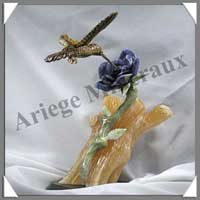 COLIBRI sur FLEUR (Corps en OEIL de TIGRE) - 270 mm - A001