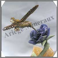 COLIBRI sur FLEUR (Corps en OEIL de TIGRE) - 270 mm - A001