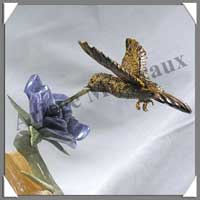 COLIBRI sur FLEUR (Corps en OEIL de TIGRE) - 270 mm - A001