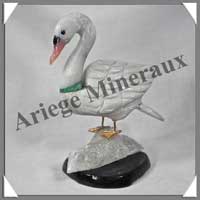 CYGNE (Corps en ONYX BLANC) - 130x100x70 mm - A003