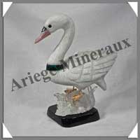 CYGNE (Corps en ONYX BLANC) - 130x110x65 mm - A004