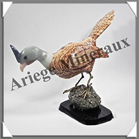 FAISAN (Corps en JASPE PAYSAGE) - 140x130x80 mm - A004