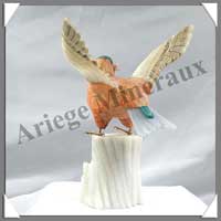 GORION 'Ailes Ouvertes' (Corps en JASPE ROUGE) - 150 mm - A001