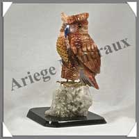 HIBOU (Corps en ARAGONITE) - 120x70x65 mm - A010