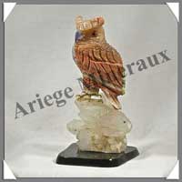 HIBOU (Corps en ARAGONITE) - 135x70x70 mm - A011