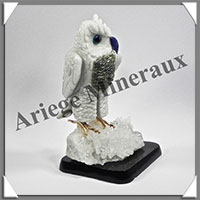 HIBOU (Corps en ONYX BLANC) - 120x70x70 mm - A012