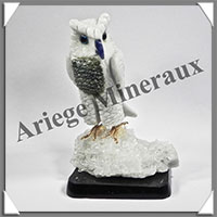 HIBOU (Corps en ONYX BLANC) - 120x70x70 mm - A012