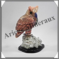 HIBOU (Corps en ARAGONITE) - 125x65x60 mm - A013