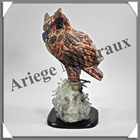 HIBOU (Corps en LEOPARDITE) - 135x75x65 mm - A014