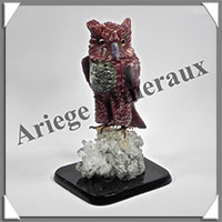 HIBOU (Corps en ARAGONITE Fonce) - 120x70x65 mm - A015