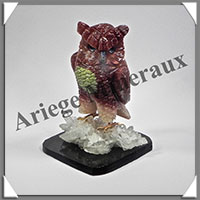 HIBOU (Corps en ARAGONITE Fonce) - 100x70x65 mm - A016
