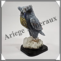 HIBOU (Corps en CELESTINE) - 120x70x65 mm - A017