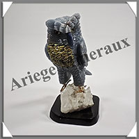 HIBOU (Corps en CELESTINE) - 120x70x65 mm - A017