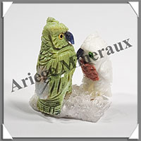 HIBOUX Couple - Socle QUARTZ - 50x50x30 mm - A006