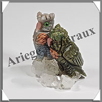 HIBOUX Couple - Socle QUARTZ - 50x40x30 mm - A012