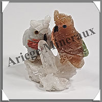 HIBOUX Couple - Socle QUARTZ - 50x45x30 mm - A014